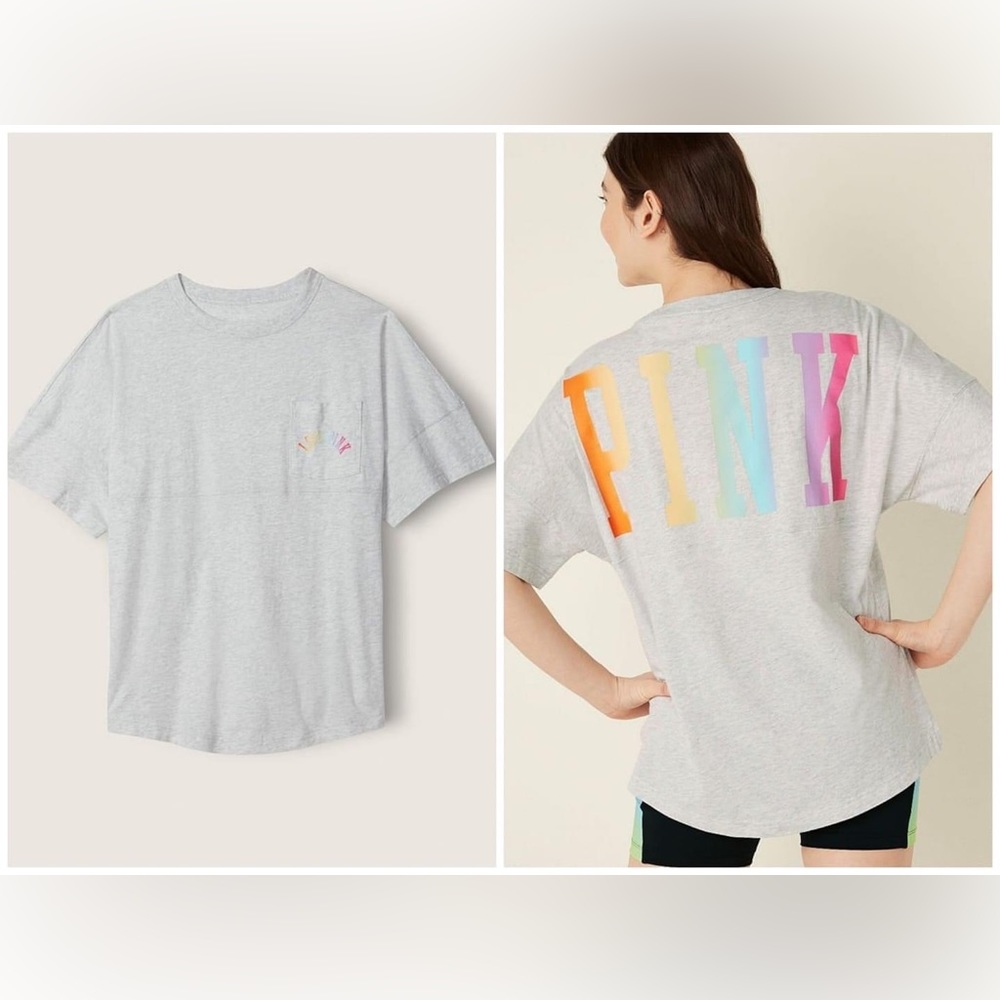Victoria’s Secret Pink Varsity T-Shirt Tee NEW VS PINK